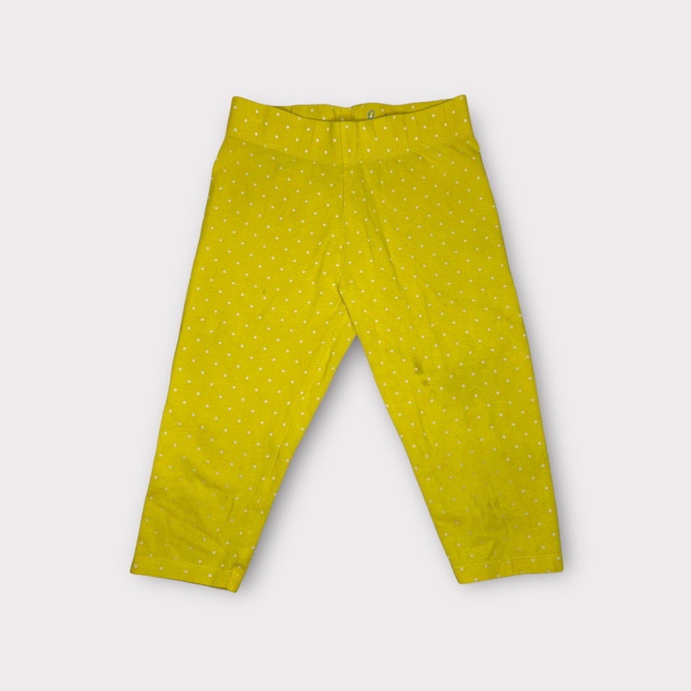 Mini Boden Yellow Polkadot Cropped Leggings